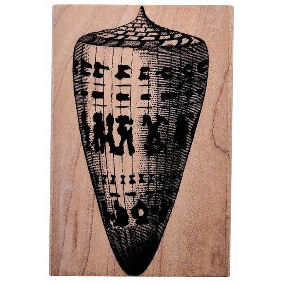 Vintage 1999 Stamp It Rubber Stamp #F74 Shell/Dancing Wood Mounted - Picture 1 of 4